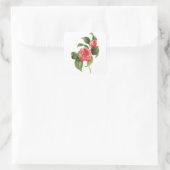  Floral, roze Camellia Flowers door Redoute Vierkante Sticker (Tas)