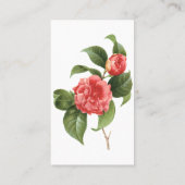 Floral, roze Camellia Flowers door Redoute Visitekaartje (Achterkant)