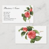 Floral, roze Camellia Flowers door Redoute Visitekaartje (Voorkant / Achterkant)