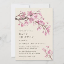 Floral roze Cherry Blossom Girl Baby shower