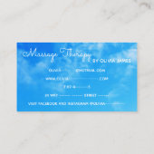 Floral roze dahlia flower troedy blue sky massage visitekaartje (Achterkant)