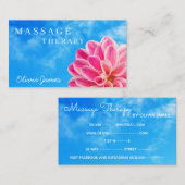 Floral roze dahlia flower troedy blue sky massage visitekaartje (Voorkant / Achterkant)