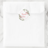 Floral roze Dank je bloemen Bindend Botanisch Ronde Sticker (Tas)