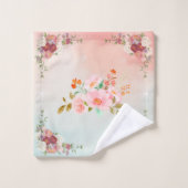 Floral roze design, bloeiende bloemen bad handdoek (Wasdoekje)