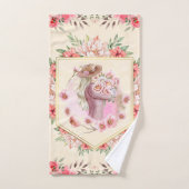 Floral roze design, lentemeel bad handdoek (Handdoek)