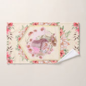 Floral roze design, lentemeel bad handdoek (Handdoek)