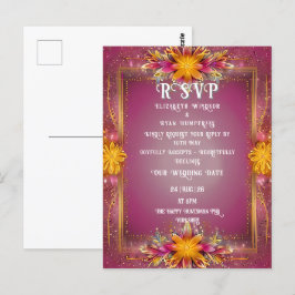 Floral Roze Elegantie Trouwen Collectie Briefkaart