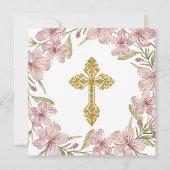 Floral roze en goudmakreel kaart (Achterkant)