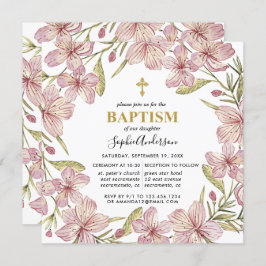 Floral roze en goudmakreel kaart