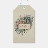 Floral  Roze en groen Gift Label Cadeaulabel (Voorkant)