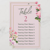 Floral Roze en Groene Douche Zitkaart (Voorkant / Achterkant)