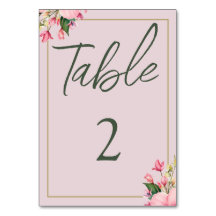 Floral Roze en Groene Tafel Kaart