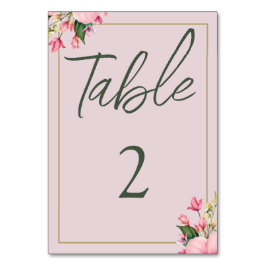 Floral Roze en Groene Tafel Kaart