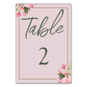 Floral Roze en Groene Tafel Kaart (Achterkant)