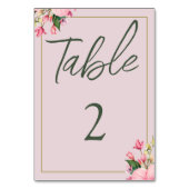Floral Roze en Groene Tafel Kaart (Voorkant)