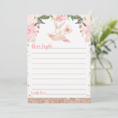 Floral roze en Roos gouden konijn tijd capsule Kaa Kaart (Staand voorkant)