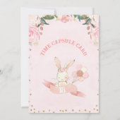 Floral roze en Roos gouden konijn tijd capsule Kaa Kaart (Achterkant)