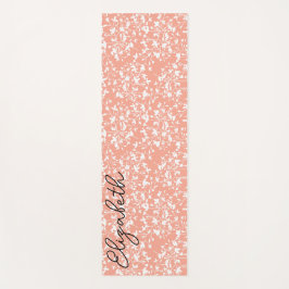 Floral roze en witte ditsy yogamat