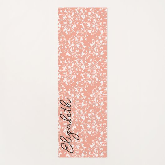 Floral roze en witte ditsy yogamat (Voorkant)