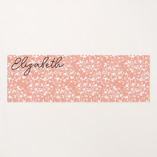 Floral roze en witte ditsy yogamat (Voorkant (horizontaal))