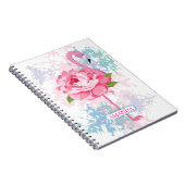 Floral Roze flamingo ontwerp Gepersonaliseerd Notitieboek (Rechterzijde)