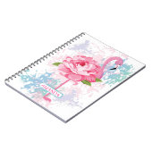 Floral Roze flamingo ontwerp Gepersonaliseerd Notitieboek (Linkerzijde)