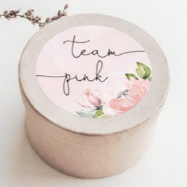Floral roze geslacht onthullen team meisje, team r ronde sticker