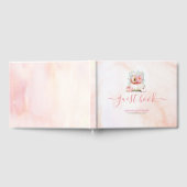 Floral roze glitter pompoen Baby shower Gastenboek (Volledig)