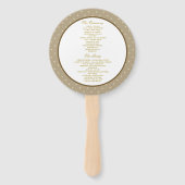 Floral roze goud bruiloft programma handwaaier (Achterkant)