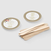 Floral roze goud bruiloft programma handwaaier (Niet-gemonteerd)