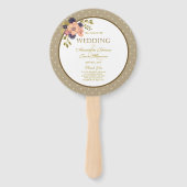 Floral roze goud bruiloft programma handwaaier (Voorkant)