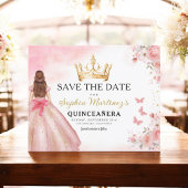Floral roze goud prinses verjaardag quinceanera flyer