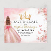 Floral roze goud prinses verjaardag quinceanera flyer (Voorkant)
