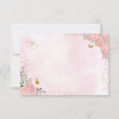 Floral roze goud prinses verjaardag quinceanera save the date (Achterkant)