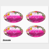 Floral roze gradiënt Product Labels Monogram Logo (Vel)