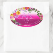 Floral roze gradiënt Product Labels Monogram Logo (Tas)