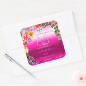 Floral roze gradiënt Product Labels Monogram Logo (Envelop)