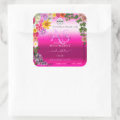 Floral roze gradiënt Product Labels Monogram Logo (Tas)