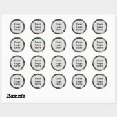 Floral Roze Groen Wit Zakelijke Logo Sjabloon Ronde Sticker (Vel)