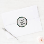 Floral Roze Groen Wit Zakelijke Logo Sjabloon Ronde Sticker (Envelop)