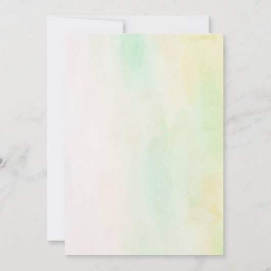 Floral roze groene moderne legante bruiloft kaart (Achterkant)