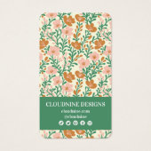 Floral Roze Groene Oorbel Sieraden Display Kaart (Achterkant)