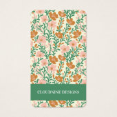 Floral Roze Groene Oorbel Sieraden Display Kaart (Voorkant)