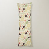 Floral roze groene roompatroonbloemen afspelen lichaamskussen (Achterkant (Verticaal))