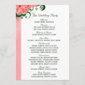 Floral roze Hibiscus bruiloft programma Sjablonen (Achterkant)