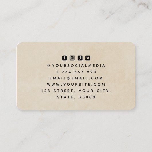 Floral roze Hoefijzer Boerderij Rangschikt Instruc Visitekaartje (Achterkant)