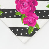 Floral roze in een verticale streep fleece deken (Hoek)