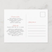 Floral roze koraal bruiloft uitnodiging Briefkaart (Achterkant)