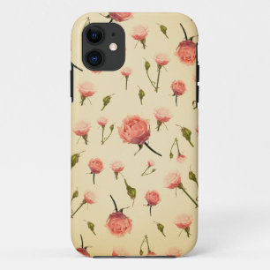 Floral  roze korrelig gebroken wit deco 1920 Case-Mate iPhone case