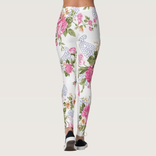  Floral roze Leggings (Achterkant)